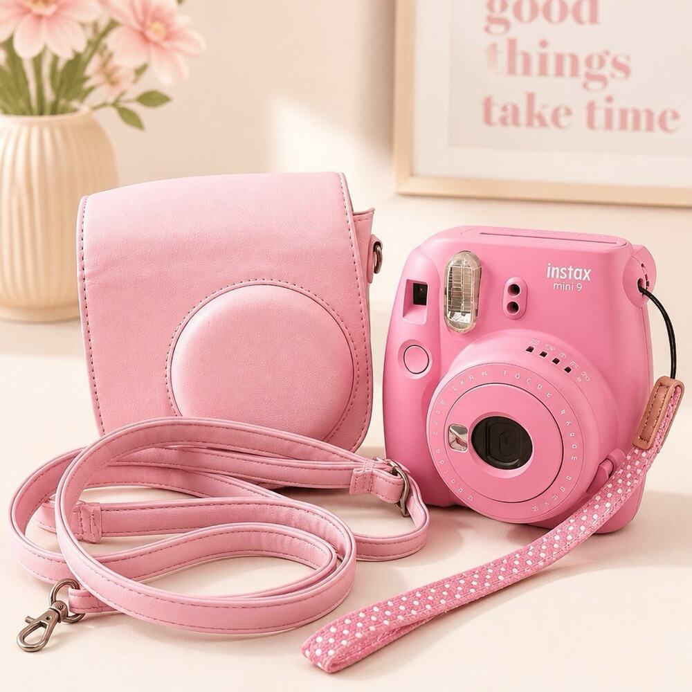 Fuji Instax Mini 9 Fujifilm Instant Film Camera Pink Tested & Works